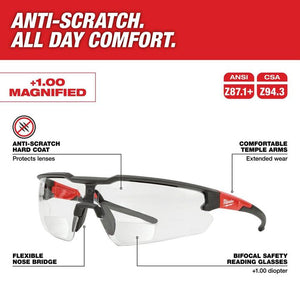 Milwaukee 48-73-2000  Safety Glasses with Clear Anti-Fog Lenses