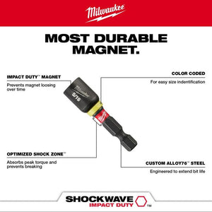 Milwaukee 49-66-4702 SHOCKWAVE 1-7/8 in. Magnetic Nutdriver 1/4 in.