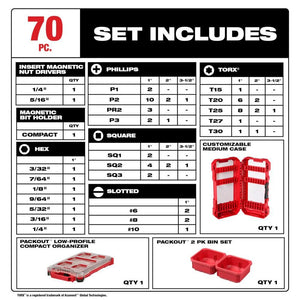 Milwaukee 48-32-5151 Shockwave Impact Duty Driver Bit PACKOUT Kit 70 Piece