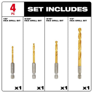 Milwaukee 48-89-4644 SHOCKWAVE Red Helix Drill Bits 4pc