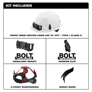 Milwaukee 48-73-1200 White Front Brim Vented Hard Hat (Open Box)