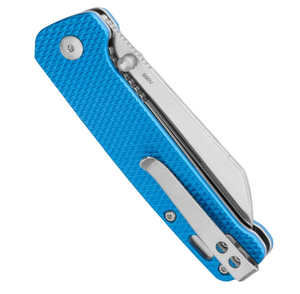 QSP Penguin Liner Lock Knife Blue Diamond Aluminum (3" Satin S90V)