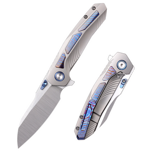 Remette RTPO-D RT-Kestrel Knife, Titanium + Timascus, S35VN, Hollow Grind, Satin