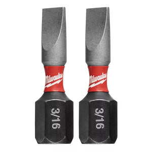 Milwaukee 48-32-4417 Shockwave™ Impact Slotted 3/16" Insert Bits (2PK)