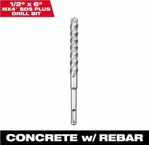 Milwaukee 48-20-8371 1/2" x 6" 4-Cutter SDS-PLUS Carbide Drill Bit