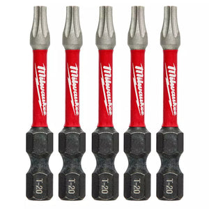 Milwaukee 48-32-4684 T20 TORX SHOCKWAVE Impact 2" Power Bits (5 pk)