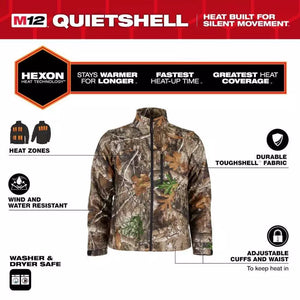 Milwaukee M101C-21XL M12 12V Mens Heated Quietshell Jacket (JACKET ONLY)