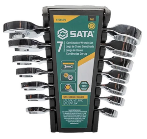 SATA ST08417G 7-Piece 12-Point SAE Stubby Combination Wrench Set