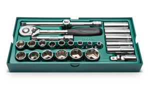 SATA ST09528 25 Piece 1/2" Drive 6 Point SAE Socket Tray Set