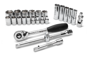SATA ST09528 25 Piece 1/2" Drive 6 Point SAE Socket Tray Set
