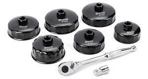 SATA ST09703U 8-Piece End Cap Oil Filter Wrench, 72T Ratchet