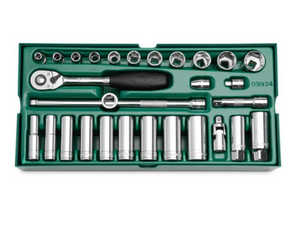 SATA ST09934 29 Piece 3/8" Drive 6 Point SAE Socket Tray Set