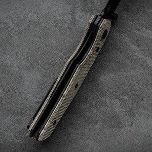 Chaves Knives OMEGASTREET Omega Street Liner Lock Black Blade w/ Green Micarta