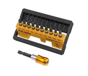 Tolsen Tools 20581 11PCS Industrial Impact Screwdriver Bit Set